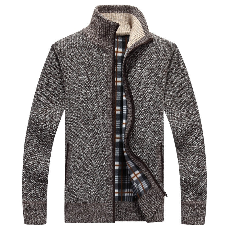 Strickjacke | Reißverschluss | Winter | Strickjacke | Herren-Strickjacke-Braun-M-Chaps Herrenmode