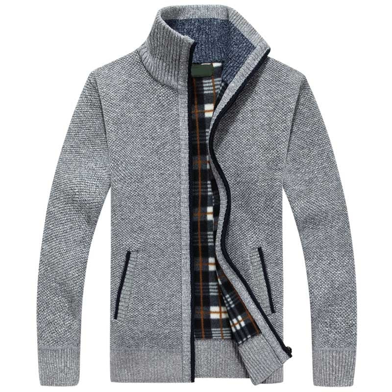 Strickjacke | Reißverschluss | Winter | Strickjacke | Herren-Strickjacke-Hellgrau-M-Chaps Herrenmode