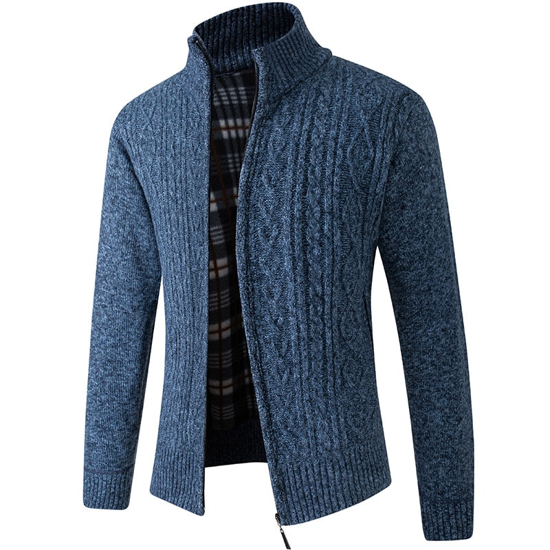 Strickjacke | Reißverschluss | Winter | Strickjacke | Herren-Strickjacke-Motiv Blau-M-Chaps Herrenmode