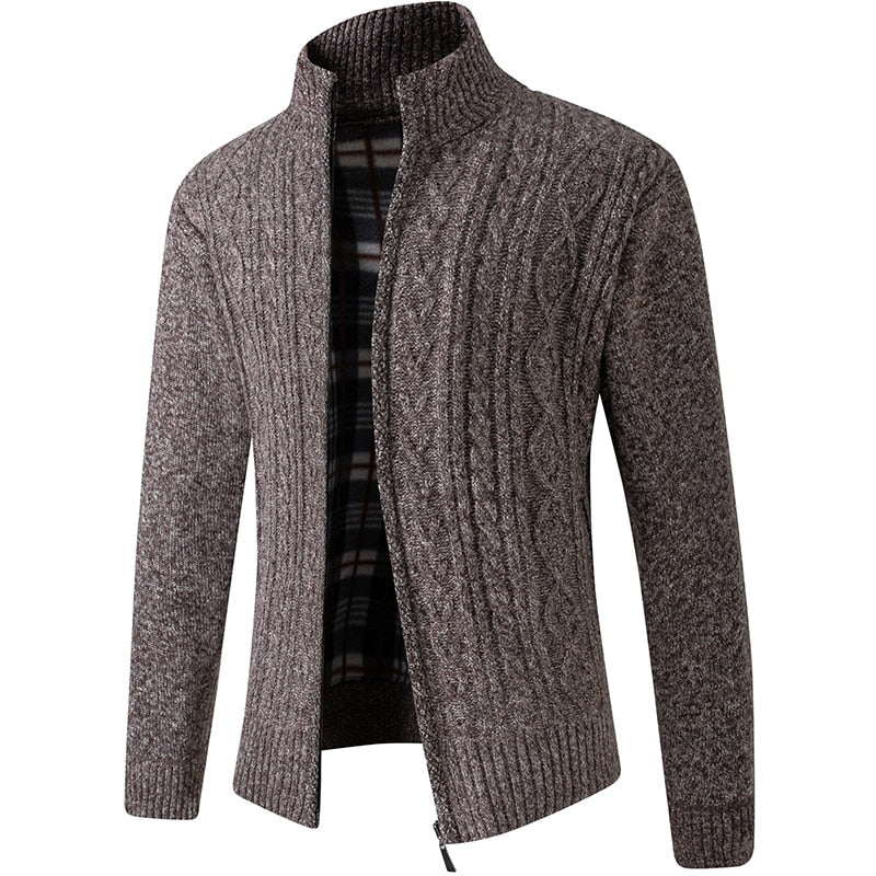 Strickjacke | Reißverschluss | Winter | Strickjacke | Herren-Strickjacke-Motiv Braun-M-Chaps Herrenmode