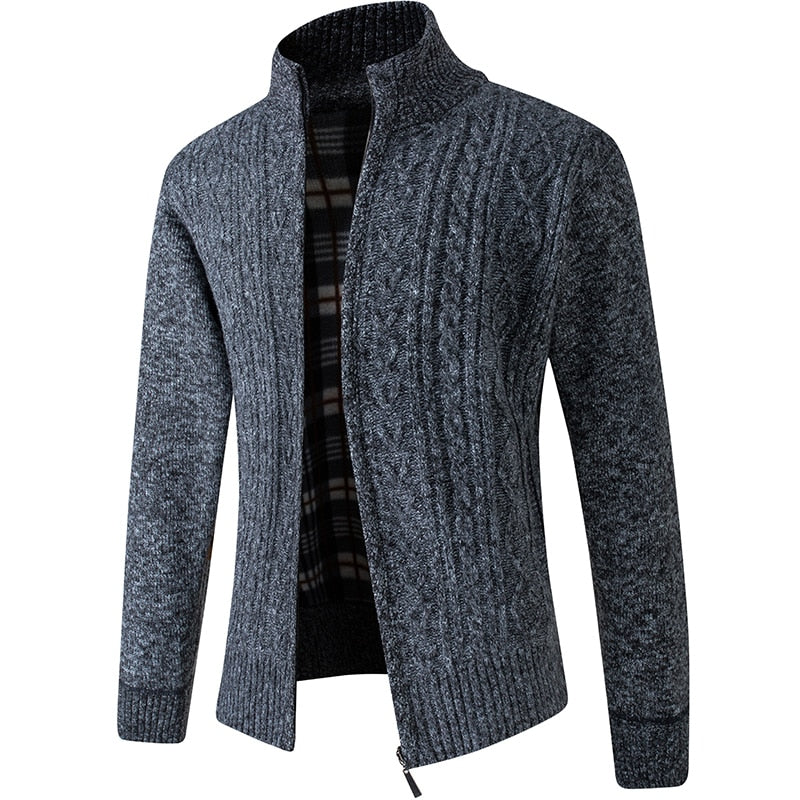 Strickjacke | Reißverschluss | Winter | Strickjacke | Herren-Strickjacke-Motiv Dunkelgrau-M-Chaps Herrenmode