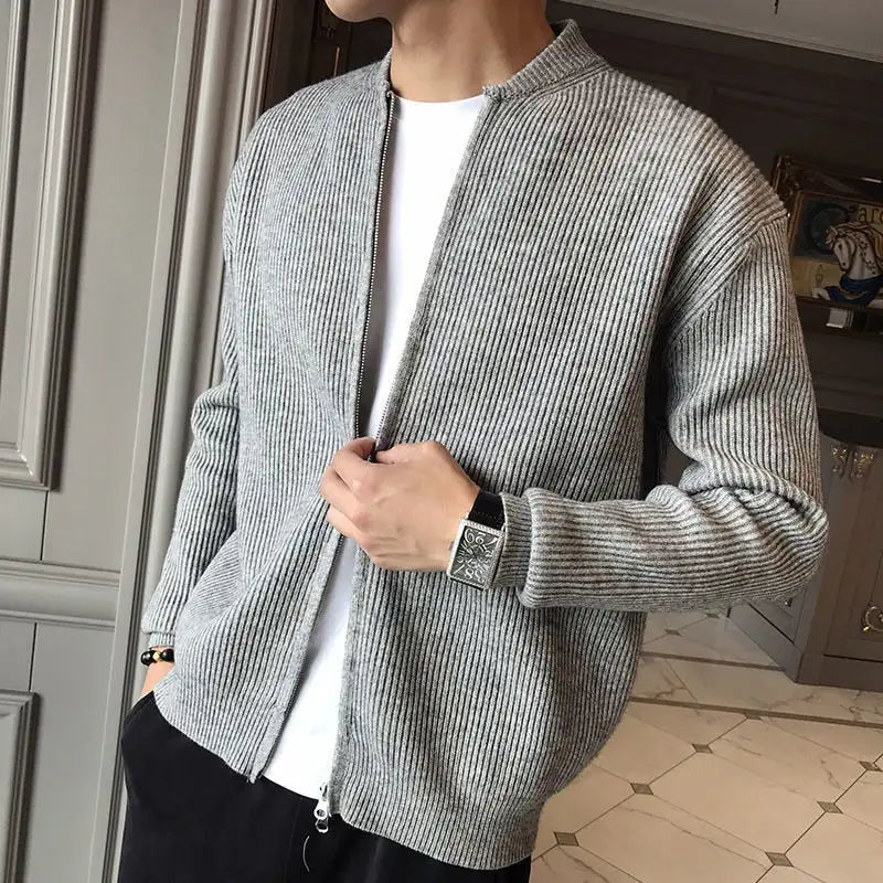 Strickjacke | Weich | Langarm | Reißverschluss-Strickjacke | Herren-Strickjacke-Chaps Herrenmode