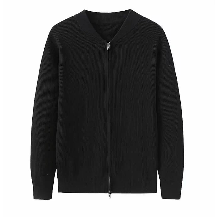 Strickjacke | Weich | Langarm | Reißverschluss-Strickjacke | Herren-Strickjacke-Schwarz-S-Chaps Herrenmode