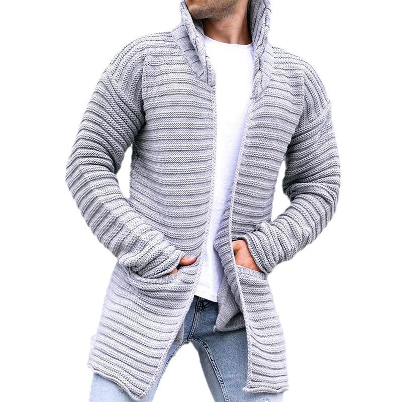 Strickjacke – mit Kapuze – vorne offen – lange Strickjacke – Herren-Strickjacke-Chaps Herrenmode