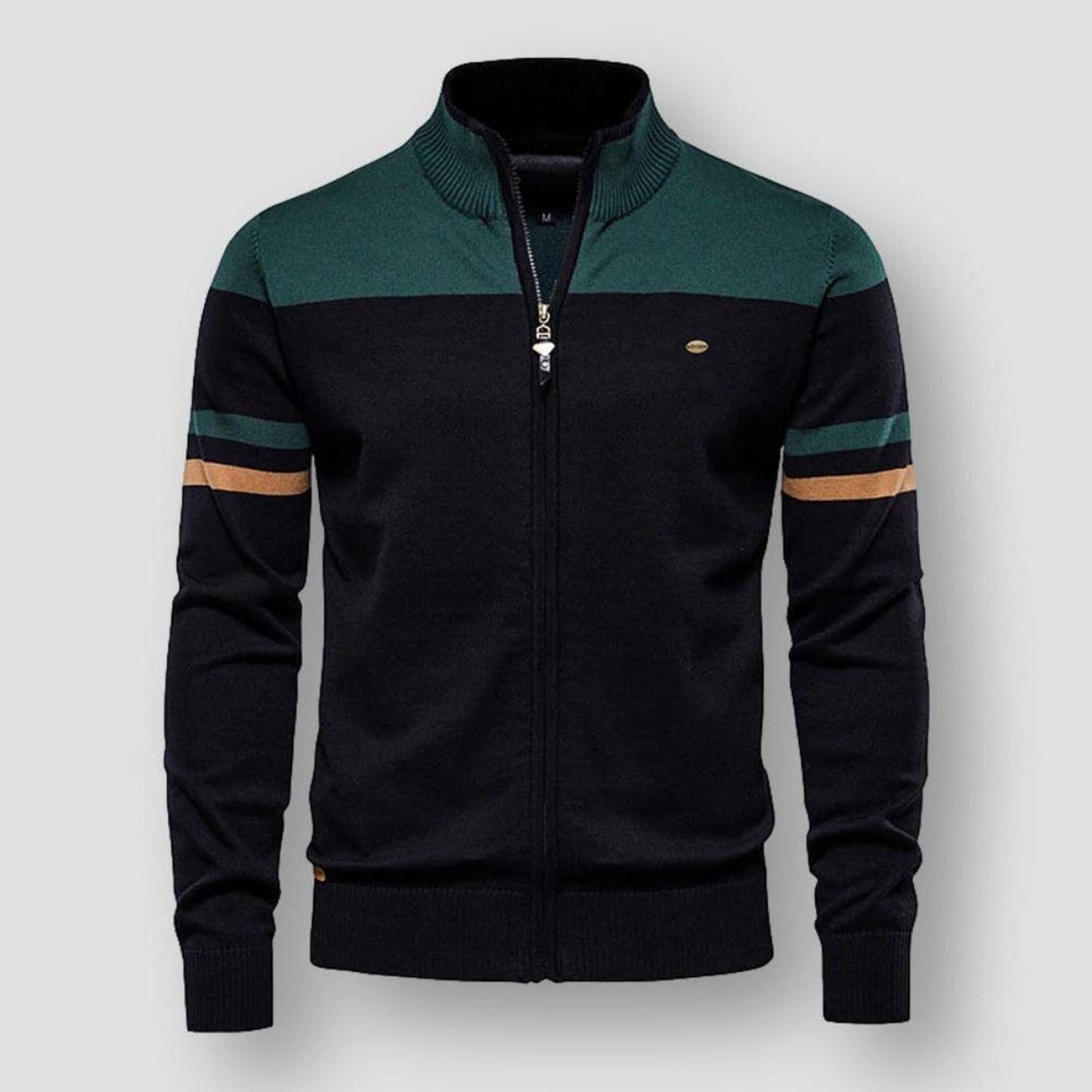 Strickjacke mit Reißverschluss | Vintage | Zip-Up | Strickjacke | Herrenjacke-Groen-S-Chaps Herrenmode