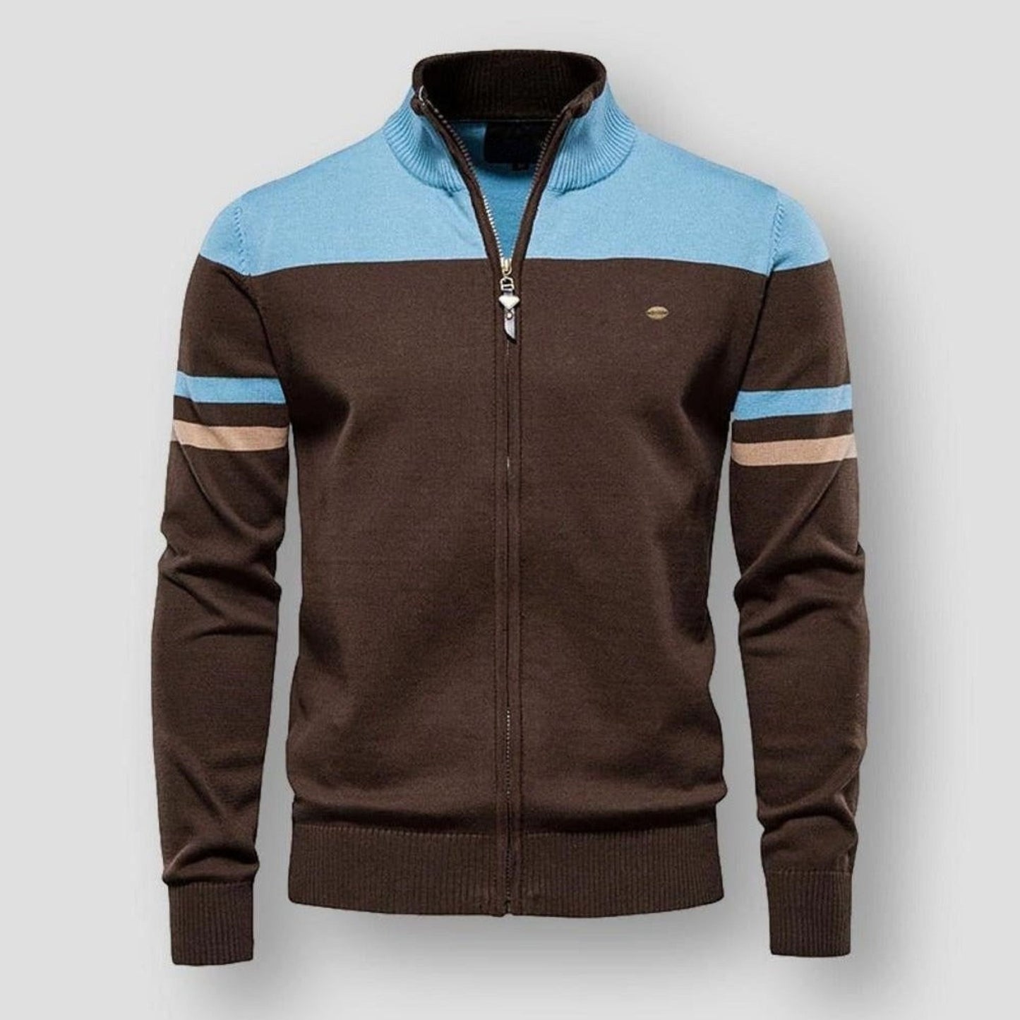 Strickjacke mit Reißverschluss | Vintage | Zip-Up | Strickjacke | Herrenjacke-Lichtblauw-S-Chaps Herrenmode