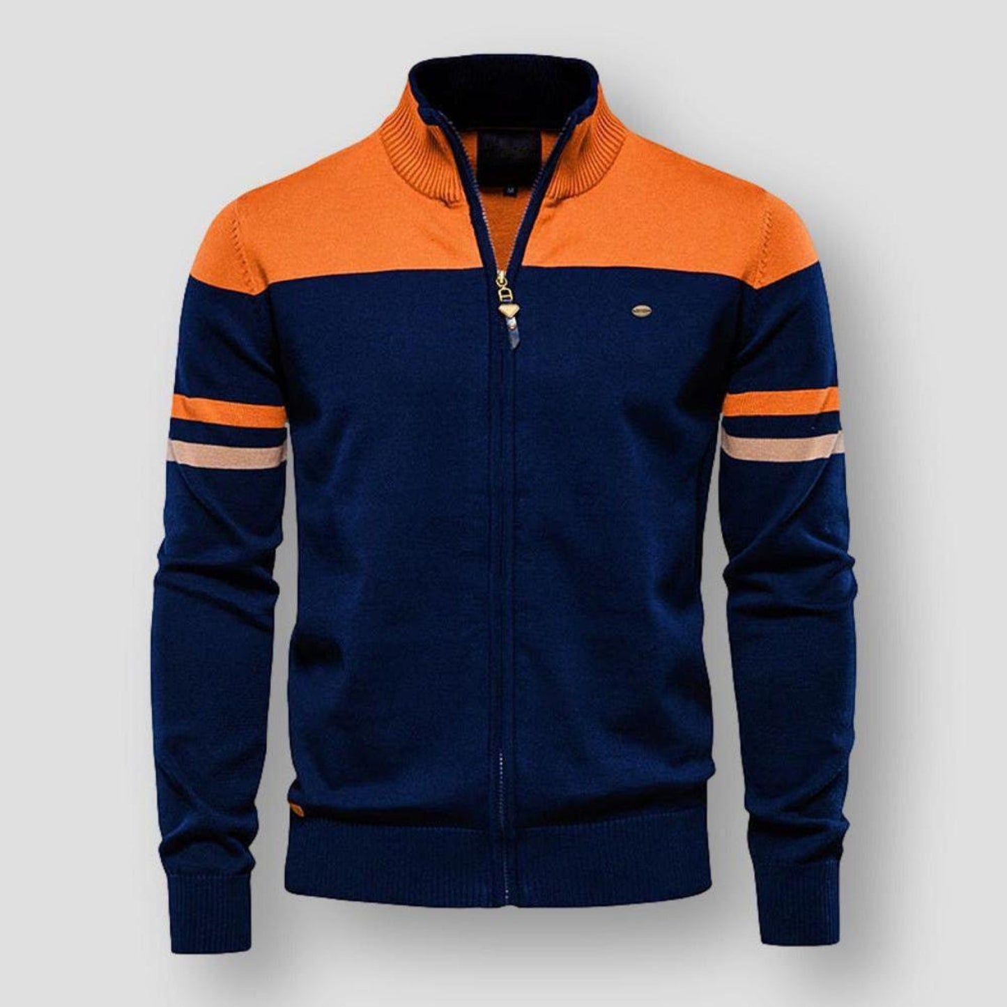 Strickjacke mit Reißverschluss | Vintage | Zip-Up | Strickjacke | Herrenjacke-Oranje-S-Chaps Herrenmode