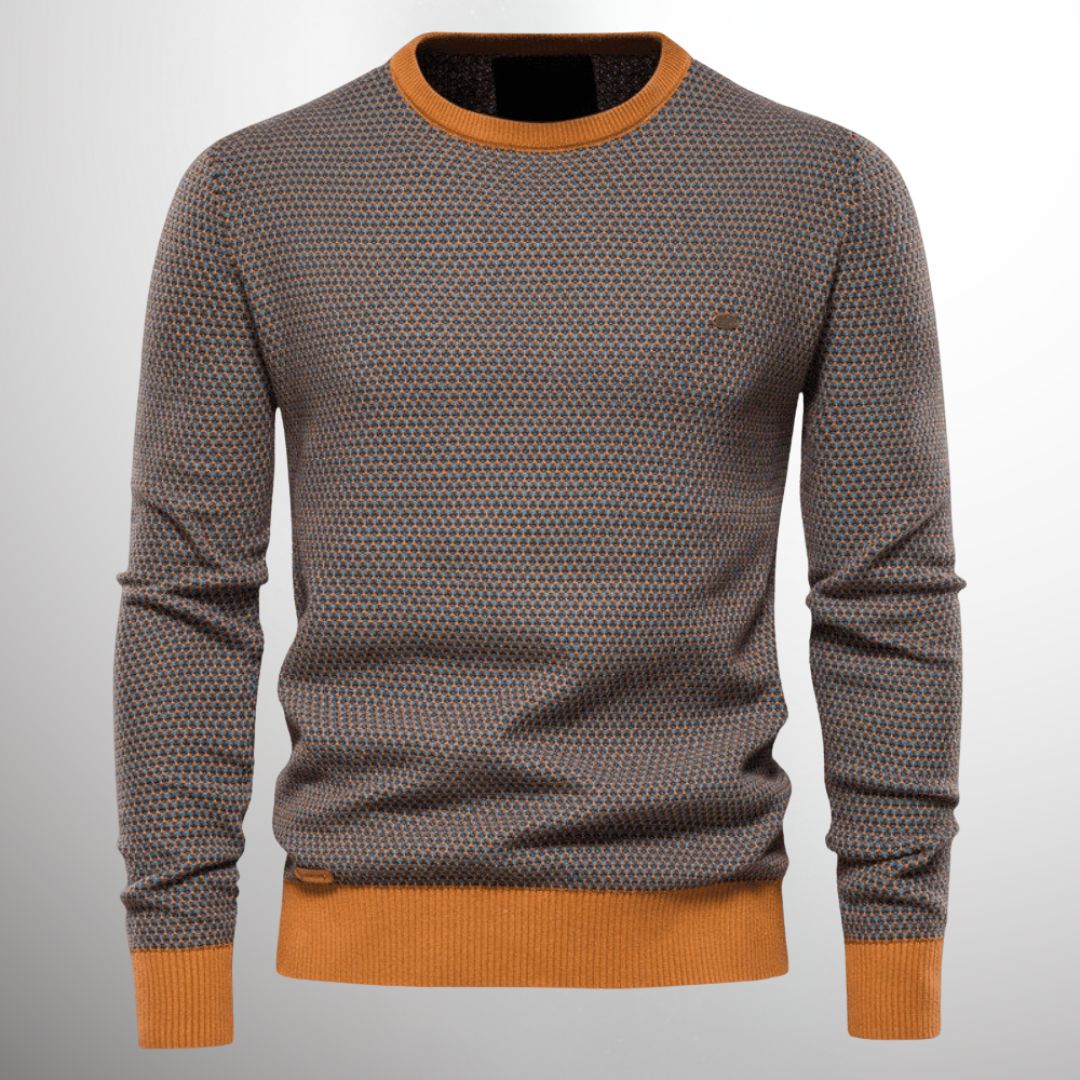 Strickpullover | Langarm | Rundhalsausschnitt | Pullover | Herrenshirt-Orange-M-Chaps Herrenmode