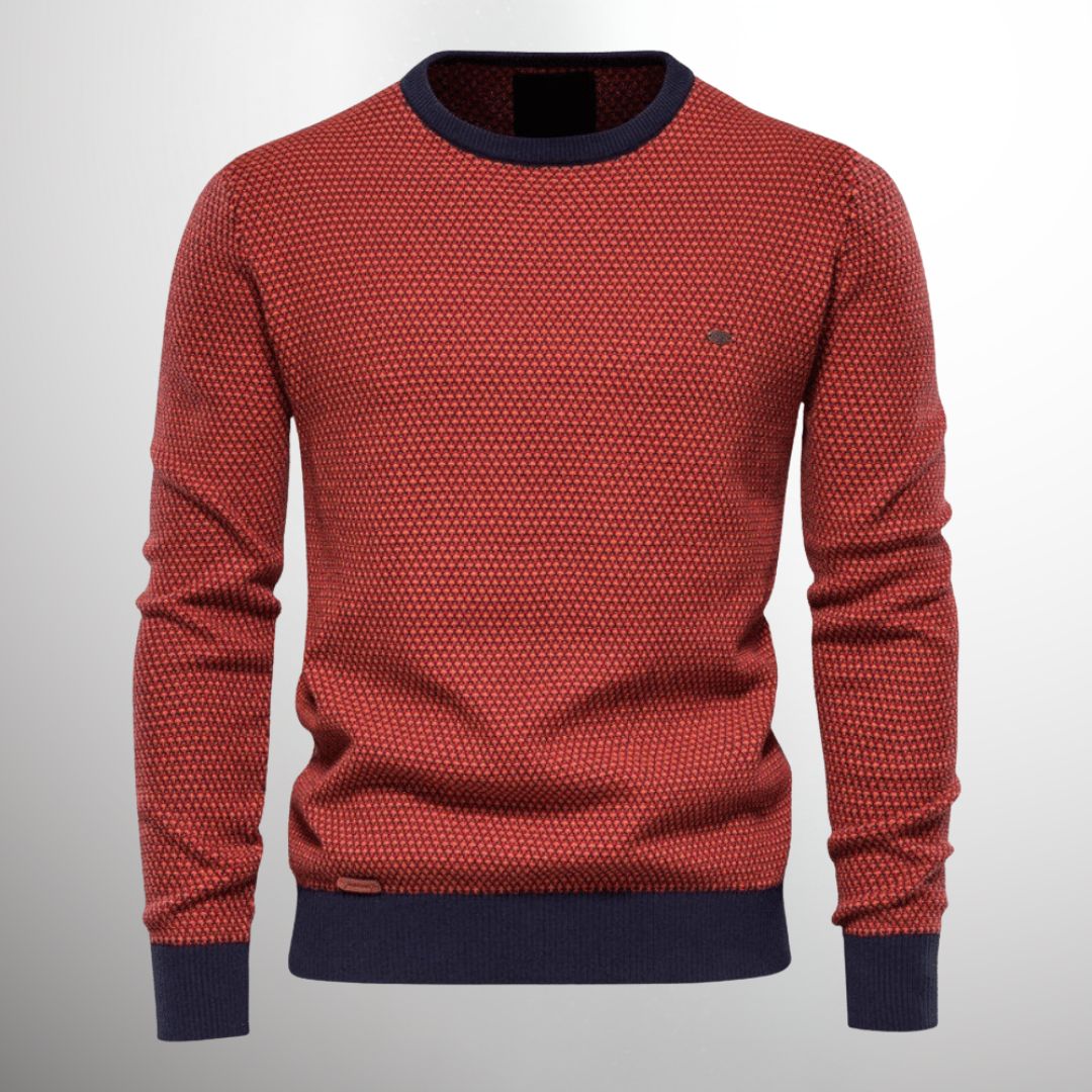Strickpullover | Langarm | Rundhalsausschnitt | Pullover | Herrenshirt-Rot-M-Chaps Herrenmode