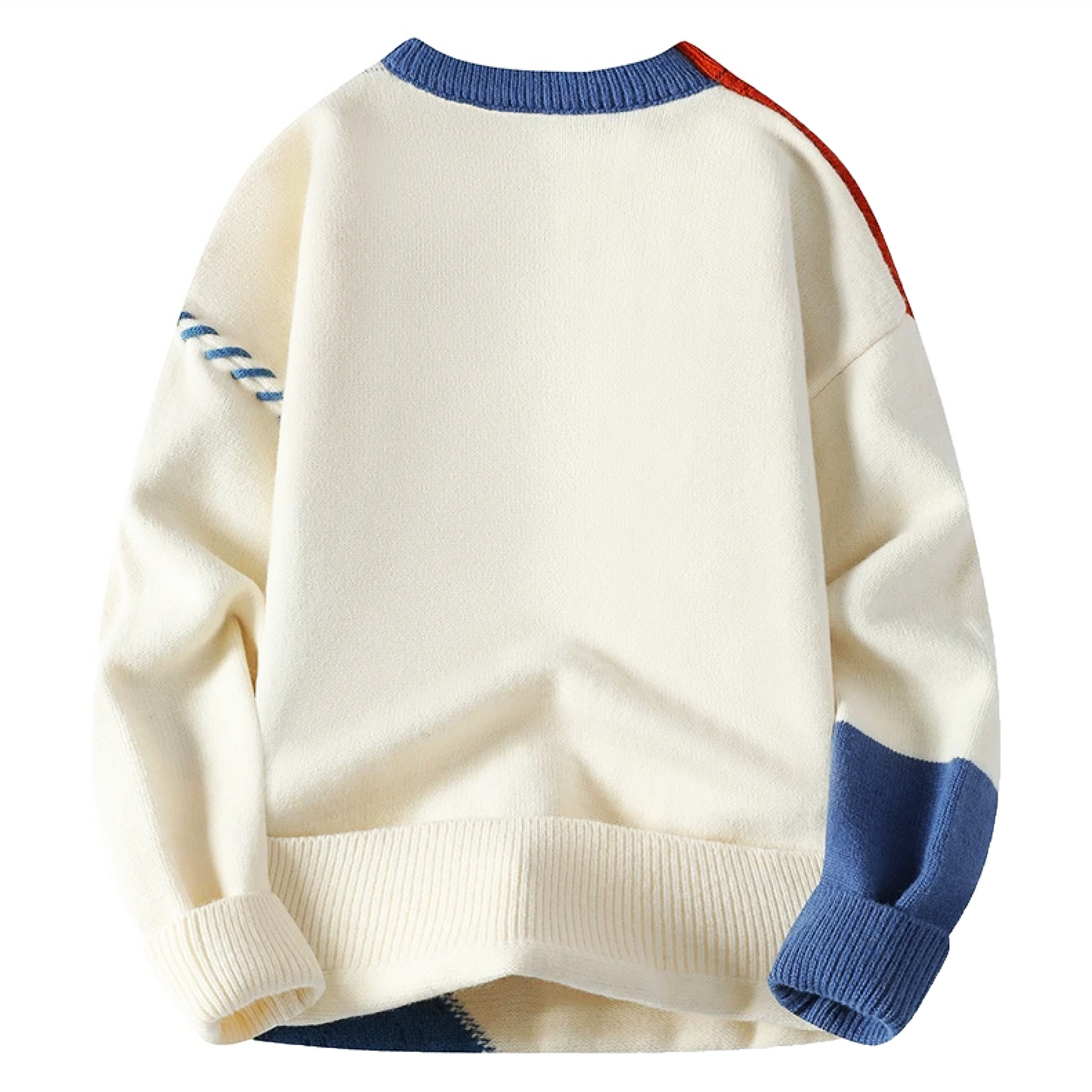Strickpullover – Patchwork – lockere Passform – Pullover – Herren-Strickpullover-Chaps Herrenmode
