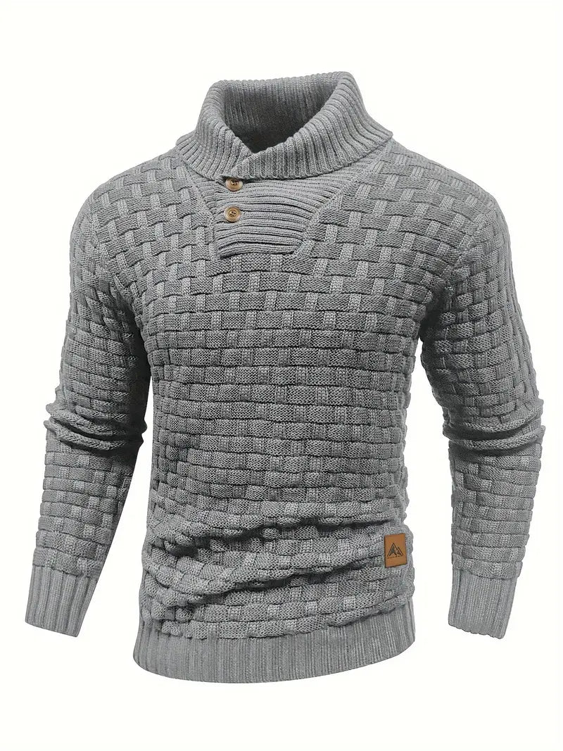 Strickpullover | Rollkragenpullover | Grobstrick | Strickpullover | Herrenbekleidung-Grau-S-Chaps Herrenmode