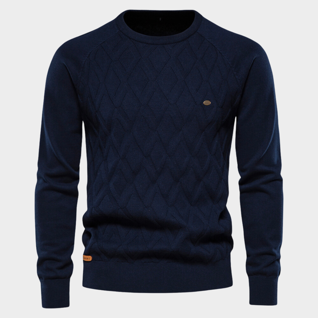 Strickpullover - Rundhalsausschnitt - Pullover - Strickpullover - Herrenbekleidung-Blau-S-Chaps Herrenmode