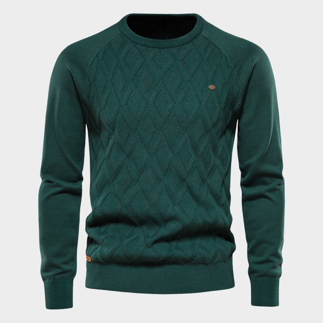 Strickpullover - Rundhalsausschnitt - Pullover - Strickpullover - Herrenbekleidung-Grün-S-Chaps Herrenmode