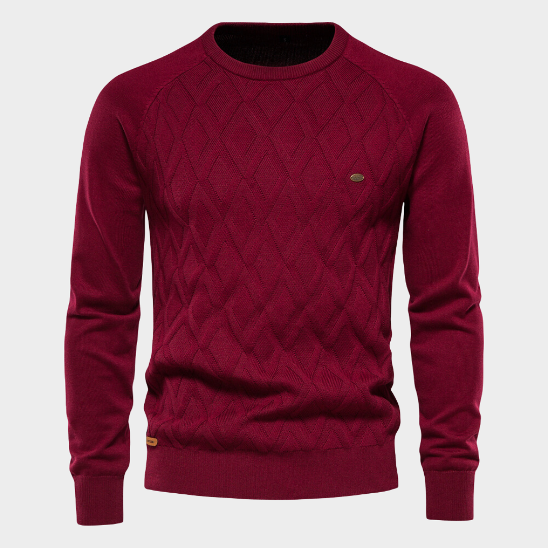 Strickpullover - Rundhalsausschnitt - Pullover - Strickpullover - Herrenbekleidung-Rot-S-Chaps Herrenmode