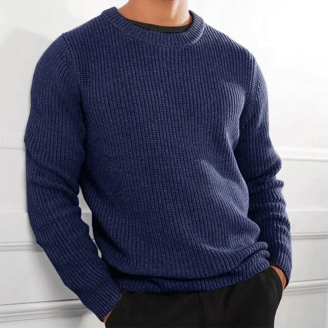 Strickpullover | Rundhalsausschnitt | Regular Fit | Strickpullover | Herrenstrickwaren-Blau-XS-Chaps Herrenmode