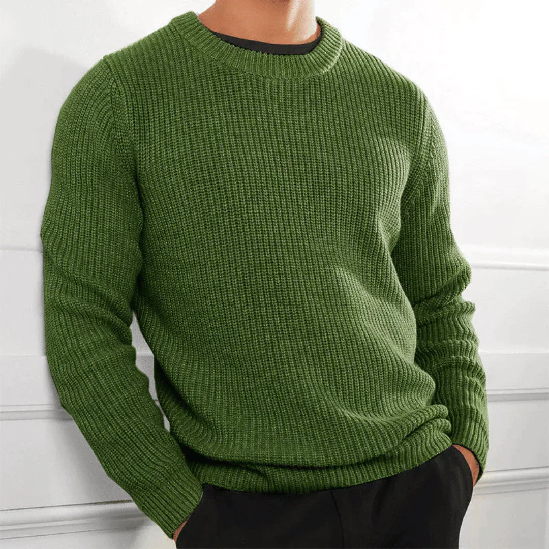 Strickpullover | Rundhalsausschnitt | Regular Fit | Strickpullover | Herrenstrickwaren-Grün-XS-Chaps Herrenmode
