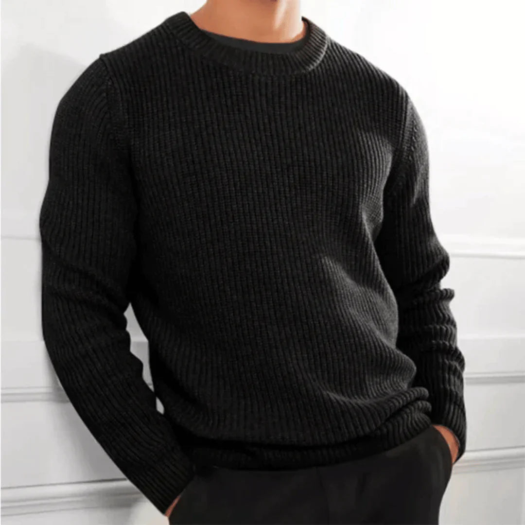 Strickpullover | Rundhalsausschnitt | Regular Fit | Strickpullover | Herrenstrickwaren-Schwarz-XS-Chaps Herrenmode
