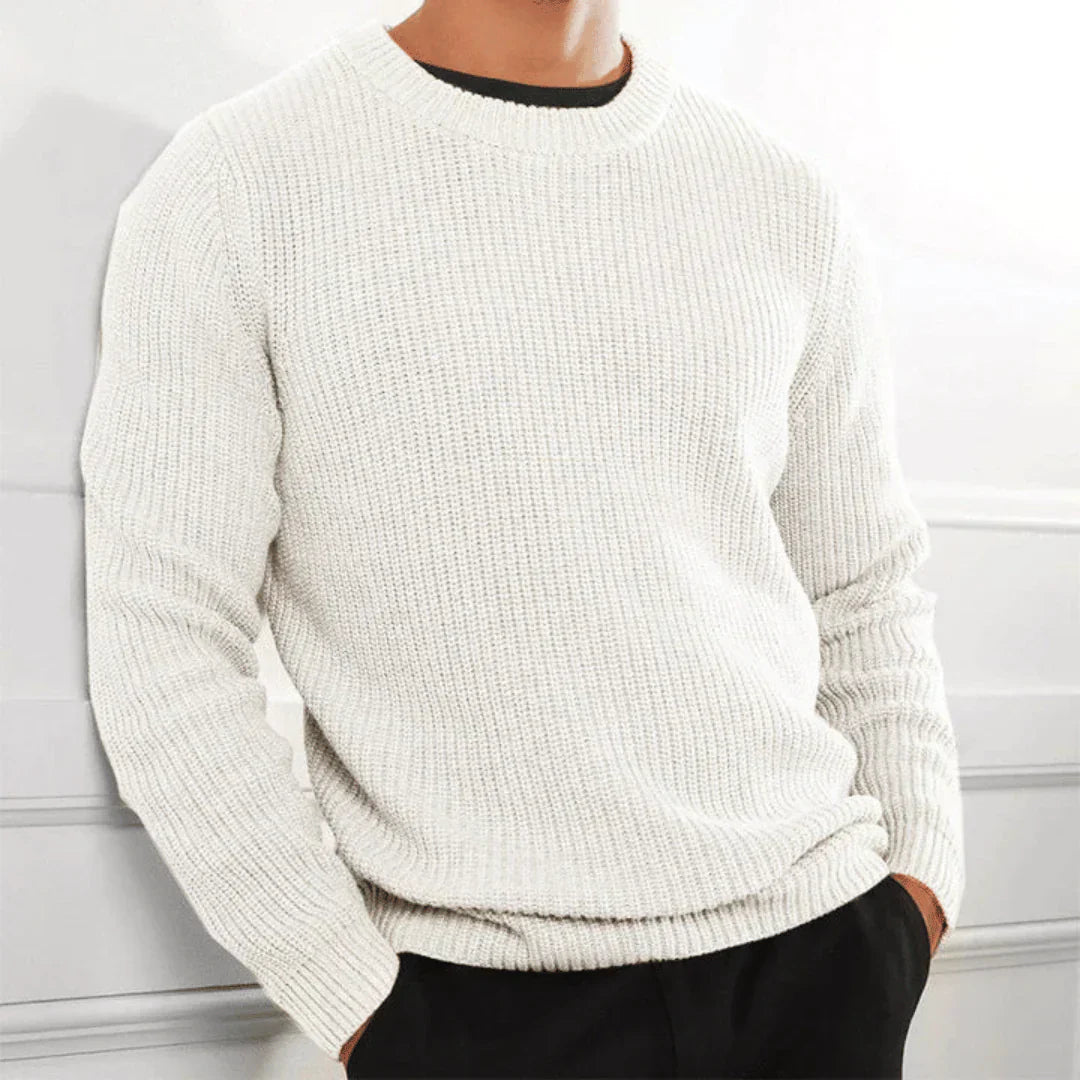 Strickpullover | Rundhalsausschnitt | Regular Fit | Strickpullover | Herrenstrickwaren-Weiß-XS-Chaps Herrenmode