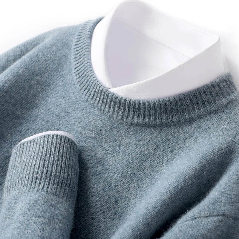Strickpullover - Warmer Rundhals-Strickpullover für Männer-Chaps Herrenmode
