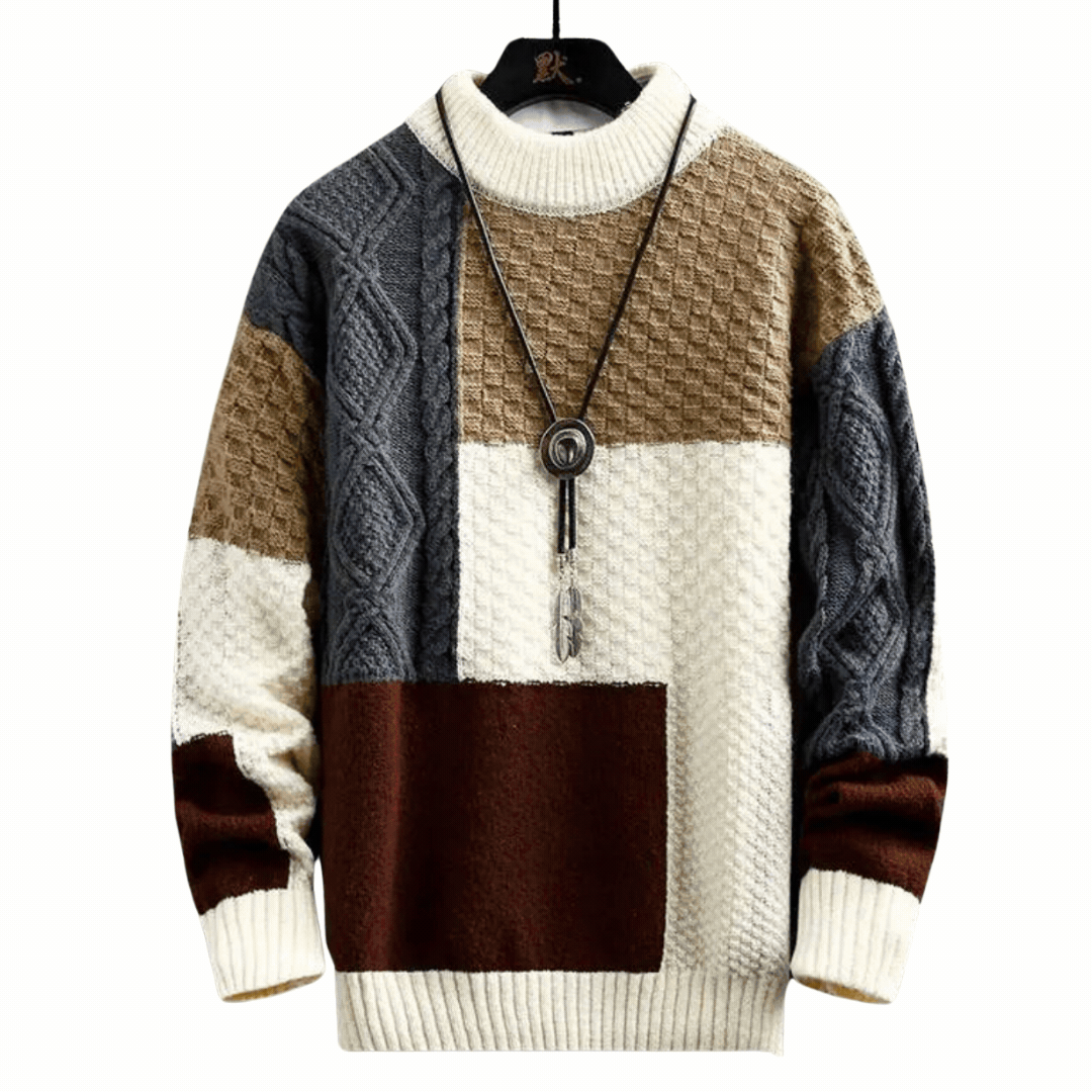 Strickpullover | Winter | Rundhalsausschnitt | Grobstrickpullover | Herren-Strickwaren-Chaps Herrenmode