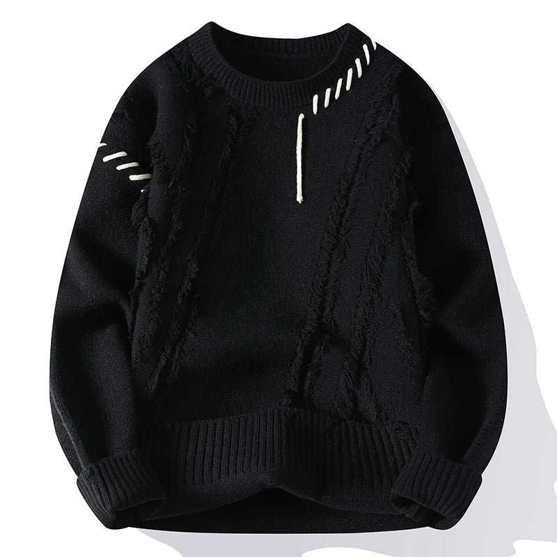 Strickpullover | Winter | Rundhalsausschnitt | Grobstrickpullover | Herren-Strickwaren-Schwarz-M-Chaps Herrenmode