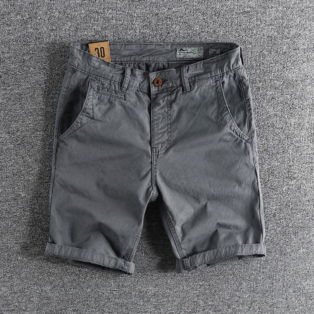 Summer Shorts - Men's Comfortable Stretch Denim Shorts-Grau-S-Chaps Herrenmode