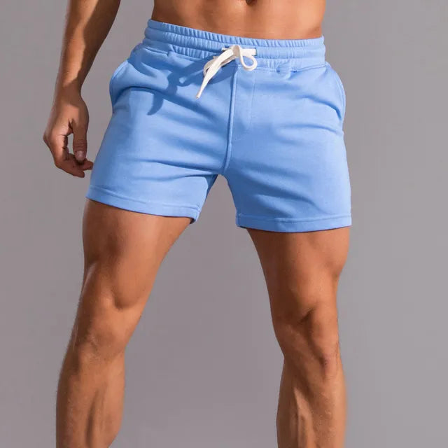 Sweat Shorts - Kordelzug - Elastischer Bund - Jogger Shorts - Shorts für Männer-Blau-S-Chaps Herrenmode