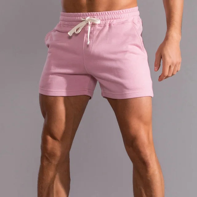 Sweat Shorts - Kordelzug - Elastischer Bund - Jogger Shorts - Shorts für Männer-Rosa-S-Chaps Herrenmode