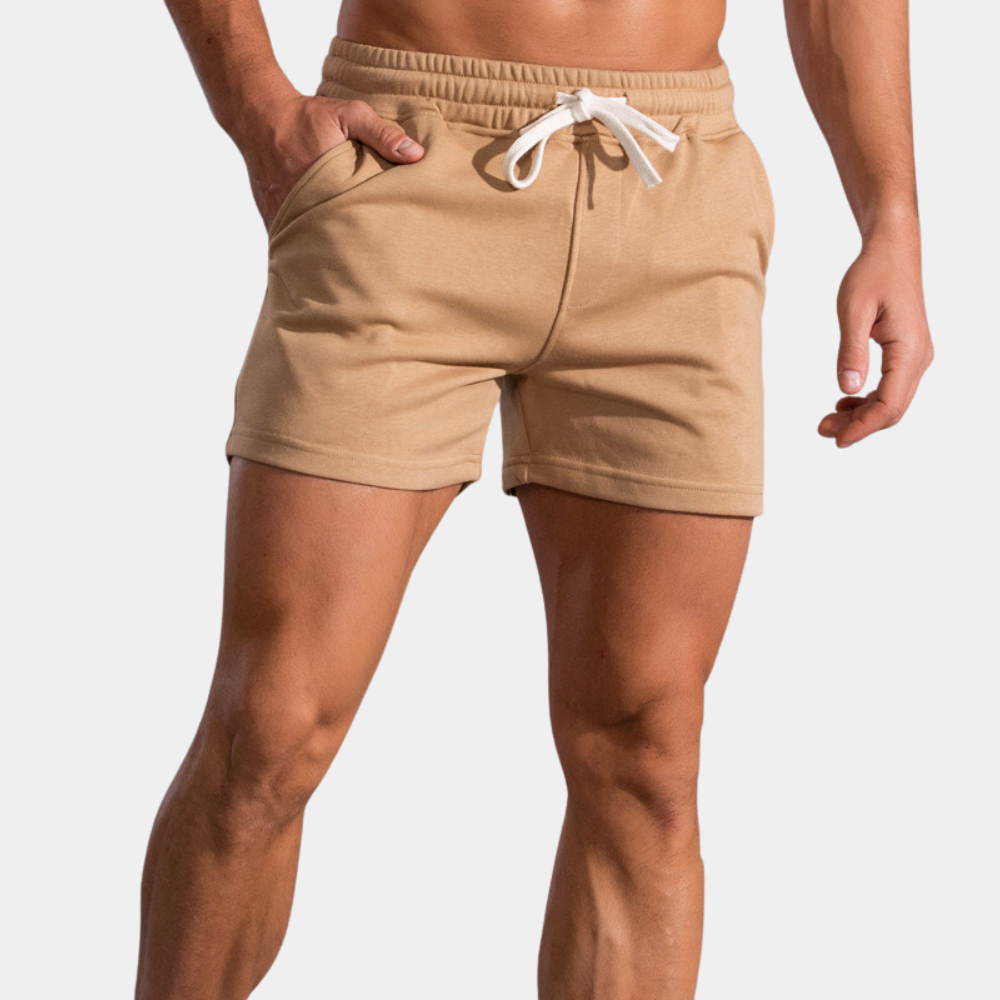 Sweat Shorts - Sportliche Freizeitshorts für Männer mit elastischem Bund-Khaki-36-Chaps Herrenmode