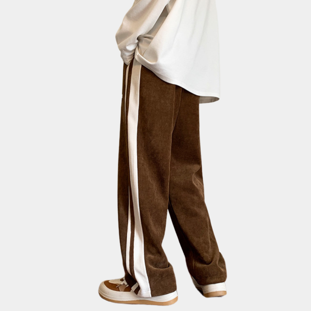 Sweatpants - Gestreifte Herren Jogger mit weitem Bein und lockerer Passform-Chaps Herrenmode