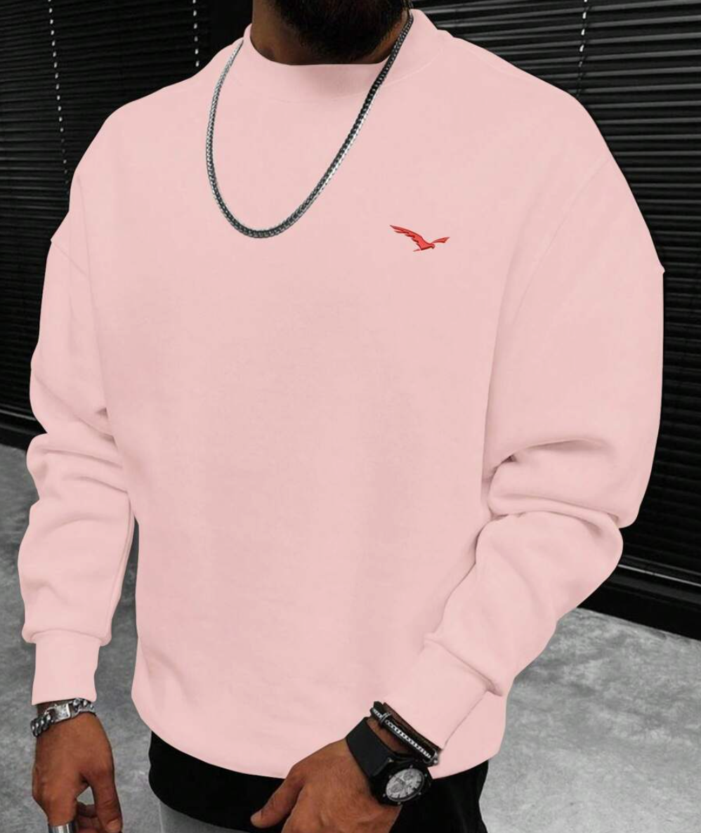 Sweatshirt – Langärmeliger Pullover mit Rundhalsausschnitt für Herren-Rosa-XS-Chaps Herrenmode