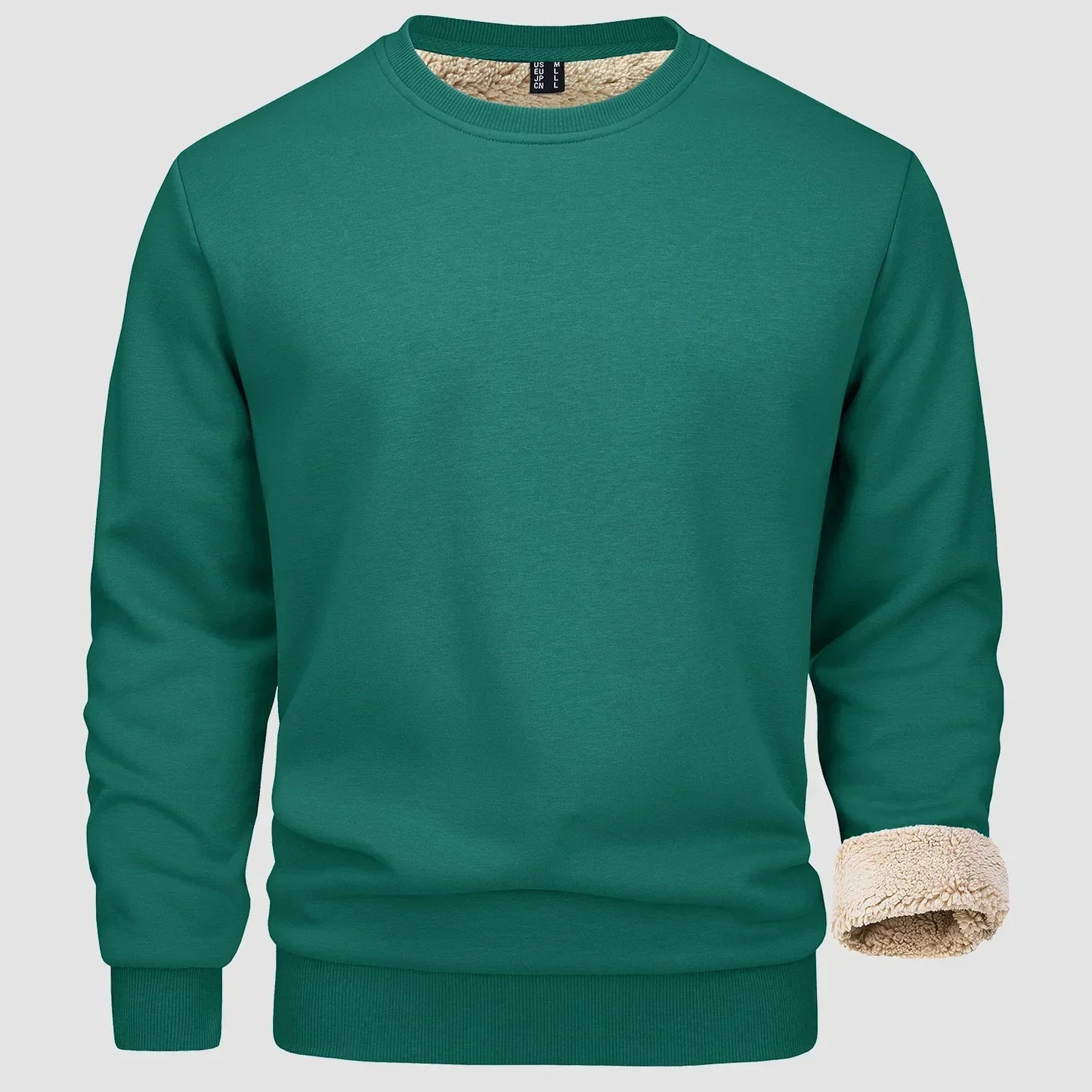 Sweatshirt – Warm – Rundhalsausschnitt – Winterpullover – Fleecegefütterte Sweatshirts für Männer-Jadegrün-S-Chaps Herrenmode