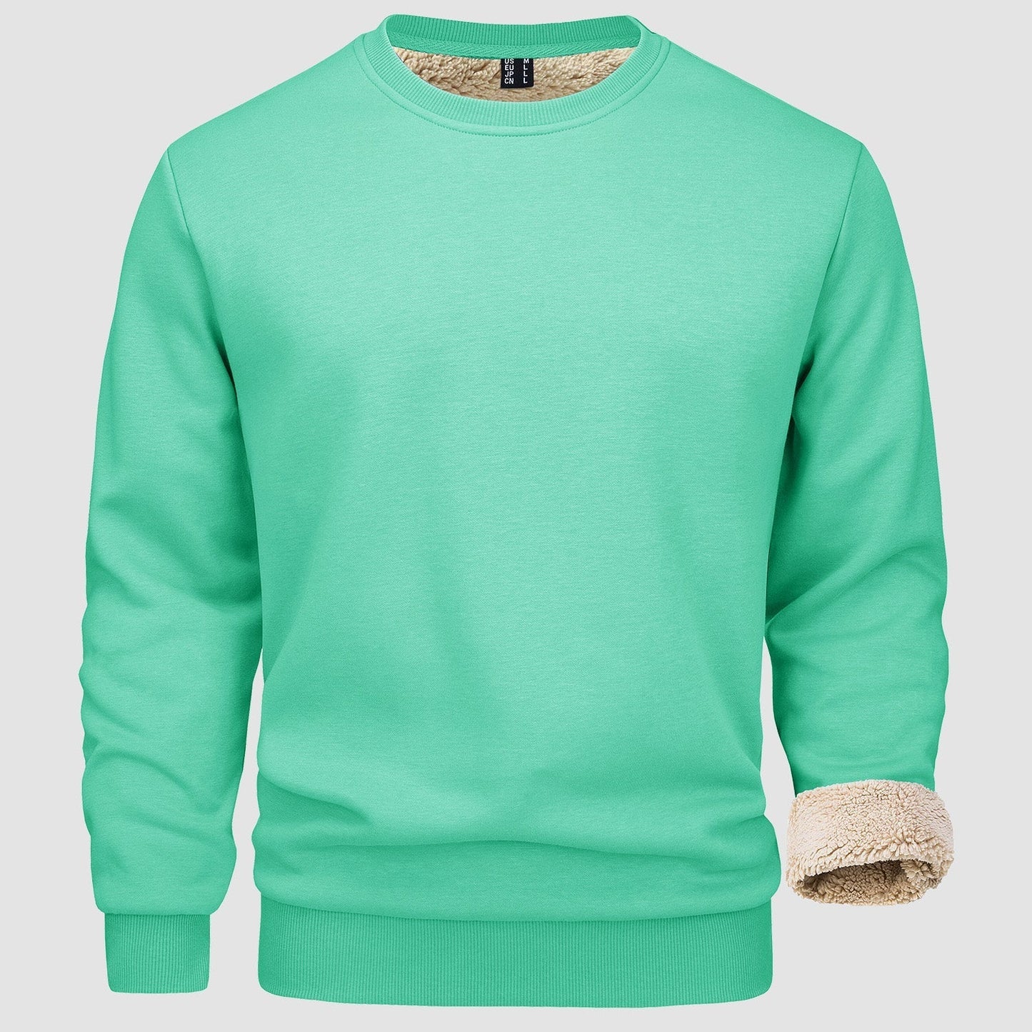 Sweatshirt – Warm – Rundhalsausschnitt – Winterpullover – Fleecegefütterte Sweatshirts für Männer-Minzgrün-S-Chaps Herrenmode
