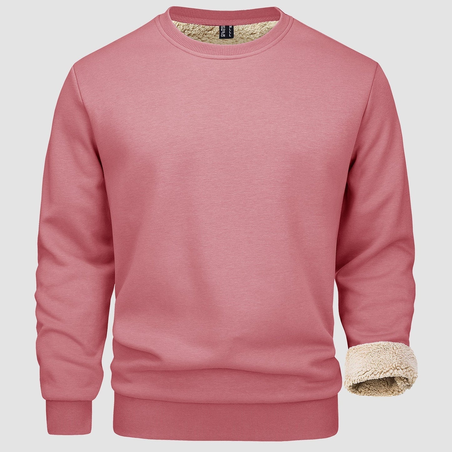 Sweatshirt – Warm – Rundhalsausschnitt – Winterpullover – Fleecegefütterte Sweatshirts für Männer-Rosa-S-Chaps Herrenmode