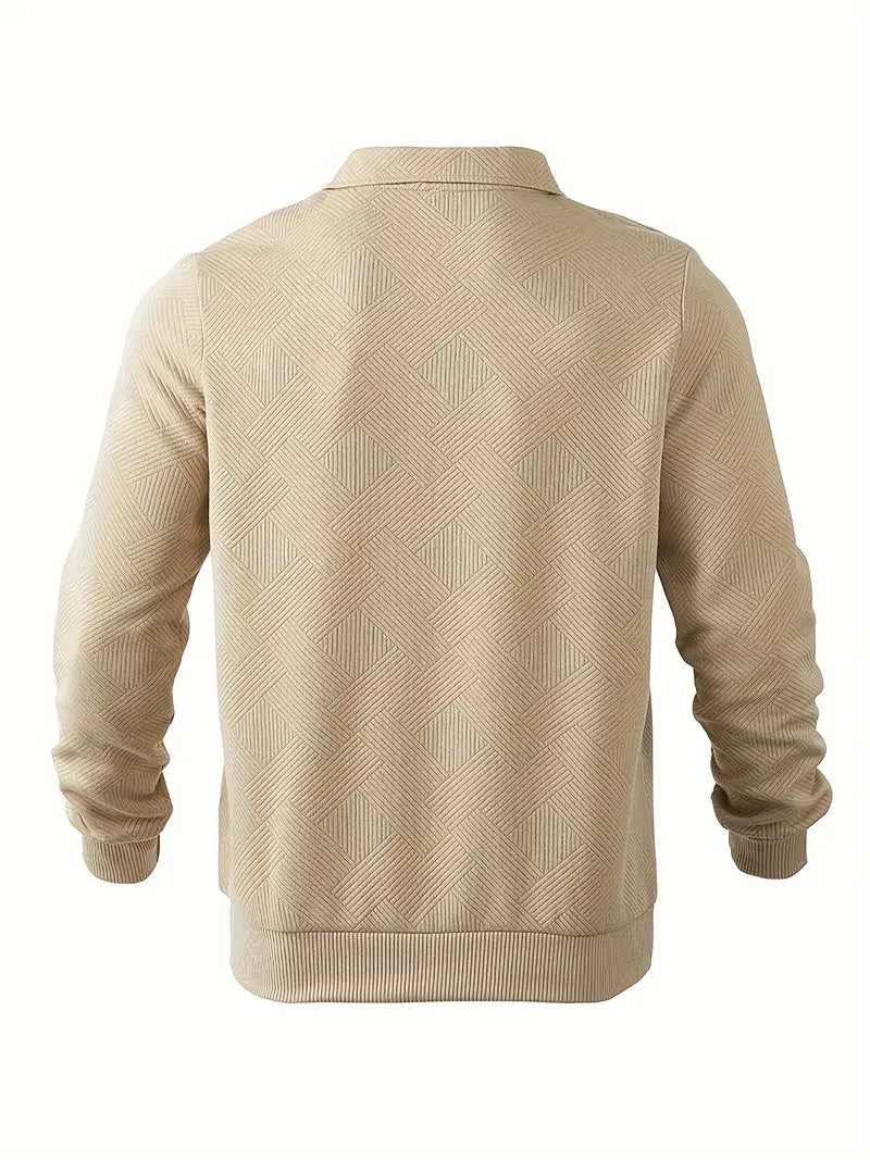 Sweatshirt mit Viertelreißverschluss | Mit Kragen | Normaler Reißverschluss | Herren-Pullover mit halbem Reißverschluss | Herrenbekleidung-Chaps Herrenmode