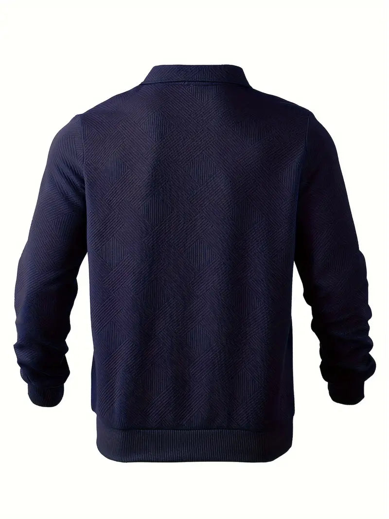 Sweatshirt mit Viertelreißverschluss | Mit Kragen | Normaler Reißverschluss | Herren-Pullover mit halbem Reißverschluss | Herrenbekleidung-Chaps Herrenmode