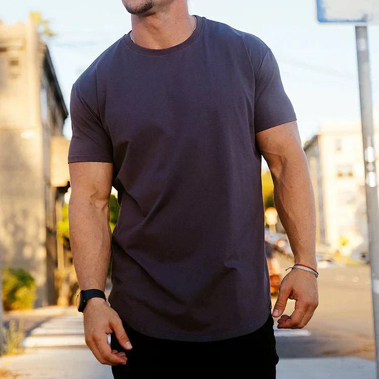 T-Shirt – Slim Fit – Rundhalsausschnitt – Sport-T-Shirt – Herren-T-Shirts-Weiß-L-Chaps Herrenmode