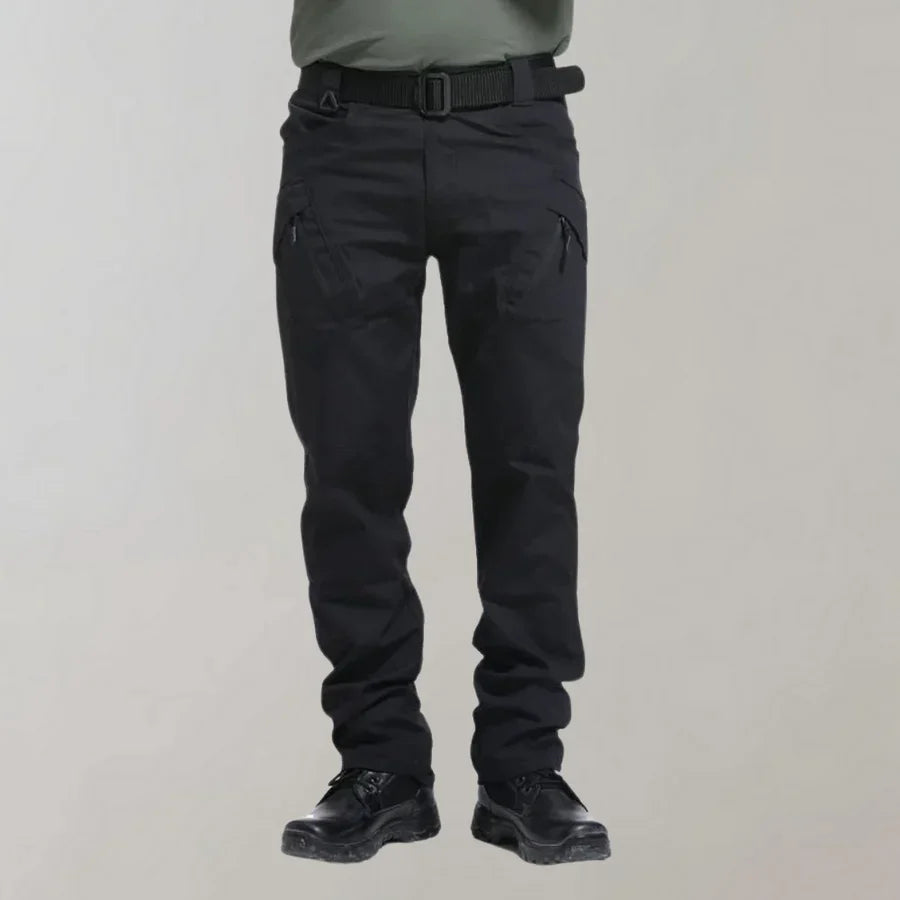 Taktische Hose | Elastisch | Gerade geschnittenes Bein | Cargohose | Herren-Schwarz-M-Chaps Herrenmode