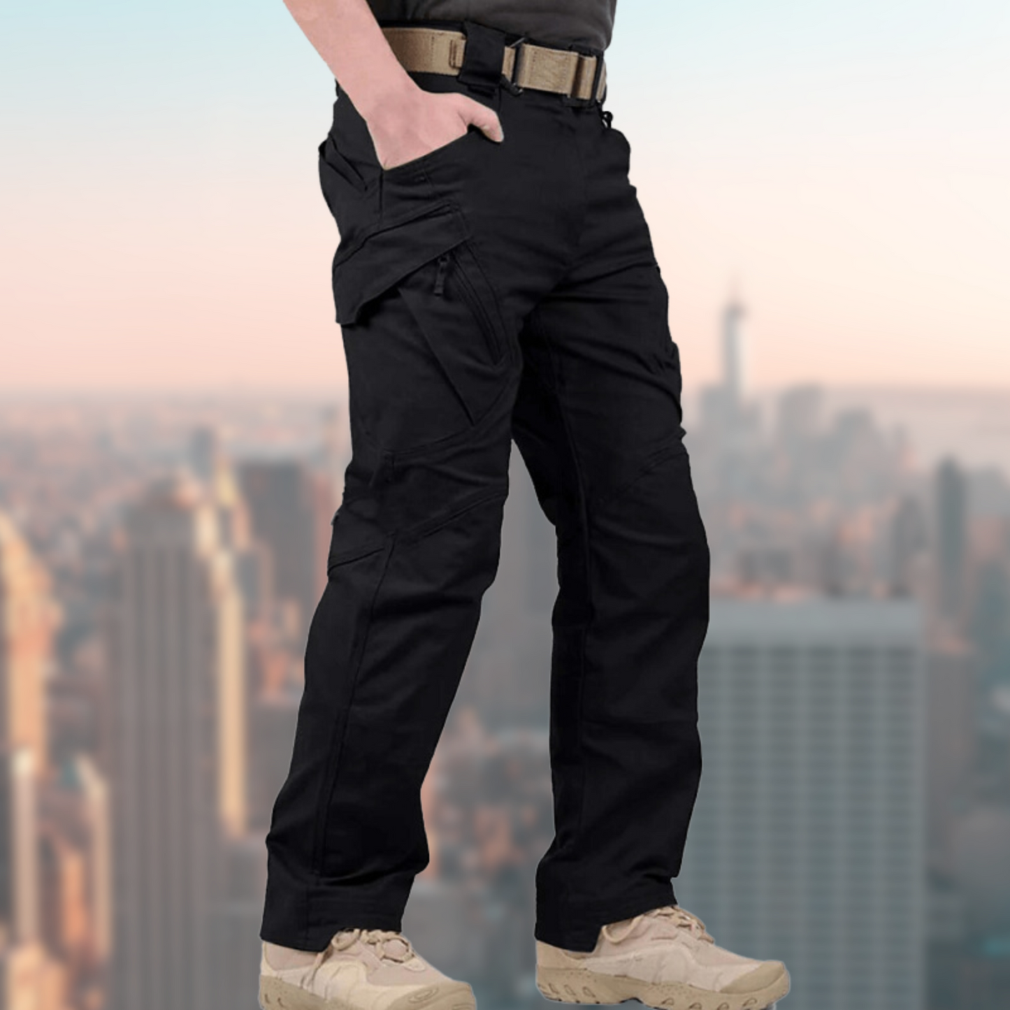 Taktische Hose - Wasserdicht - Gerades Bein - Wander-Trekking-Hose - Herren Cargo-Hose-Schwarz-S-Chaps Herrenmode