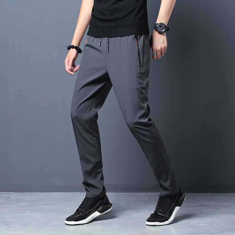 Trainingshose – Schnell trocknende, schmale Stretch-Trainingshose für Männer-Grau-M-Chaps Herrenmode