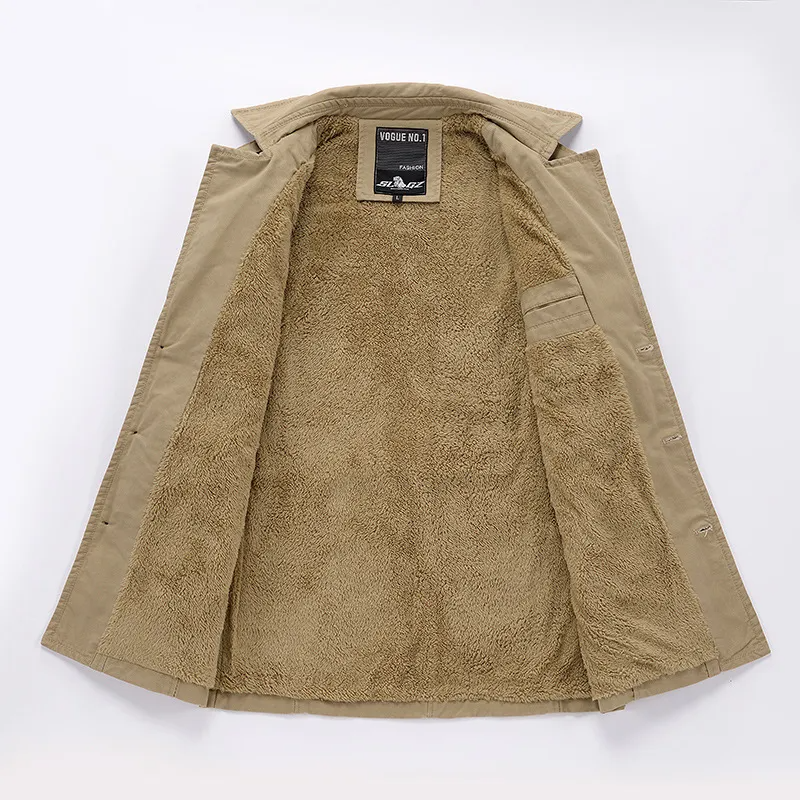 Trenchcoat – Herren-Wintertrenchcoat mit Fleecefutter und einreihiger Knopfleiste-Chaps Herrenmode