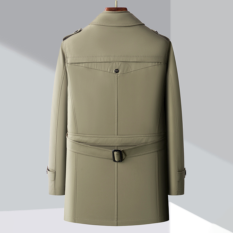 Trenchcoat | Zweireiher | Mittellang | Herbstjacke | Trenchcoat für Herren-Chaps Herrenmode