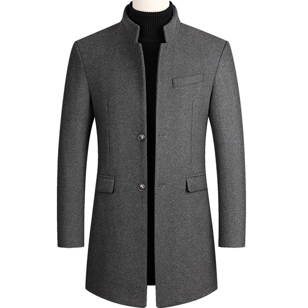 Trenchcoat aus Wolle - Einreihig - Mittellang - Trenchcoat - Herrenjacken-Grau-M-Chaps Herrenmode