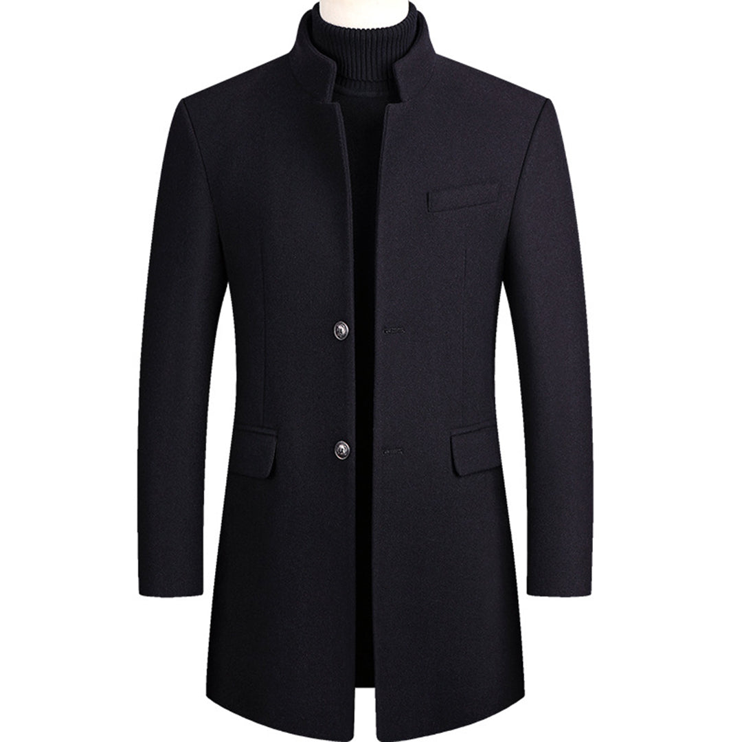 Trenchcoat aus Wolle - Einreihig - Mittellang - Trenchcoat - Herrenjacken-Marineblau-M-Chaps Herrenmode