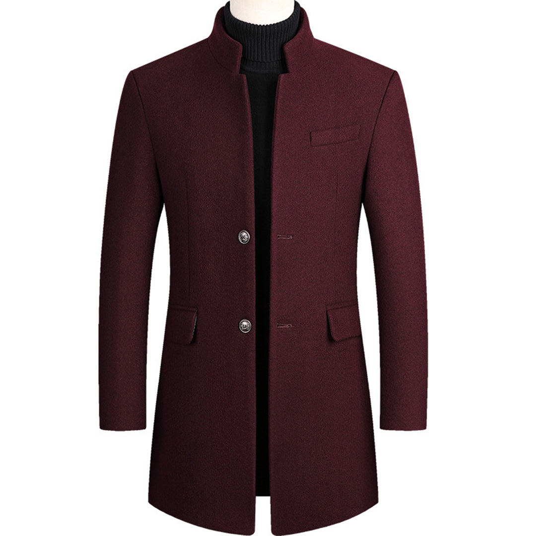 Trenchcoat aus Wolle - Einreihig - Mittellang - Trenchcoat - Herrenjacken-Weinrot-M-Chaps Herrenmode