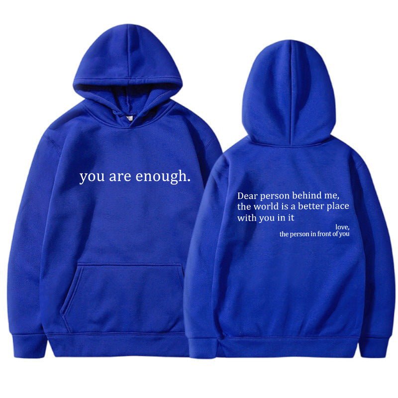 Übergroßer Hoodie - Unisex Warm bedruckter Text Pullover Hoodie-Blau-S-Chaps Herrenmode