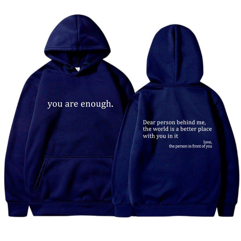 Übergroßer Hoodie - Unisex Warm bedruckter Text Pullover Hoodie-Dunkelblau-S-Chaps Herrenmode