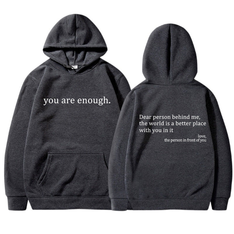 Übergroßer Hoodie - Unisex Warm bedruckter Text Pullover Hoodie-Dunkelgrau-S-Chaps Herrenmode