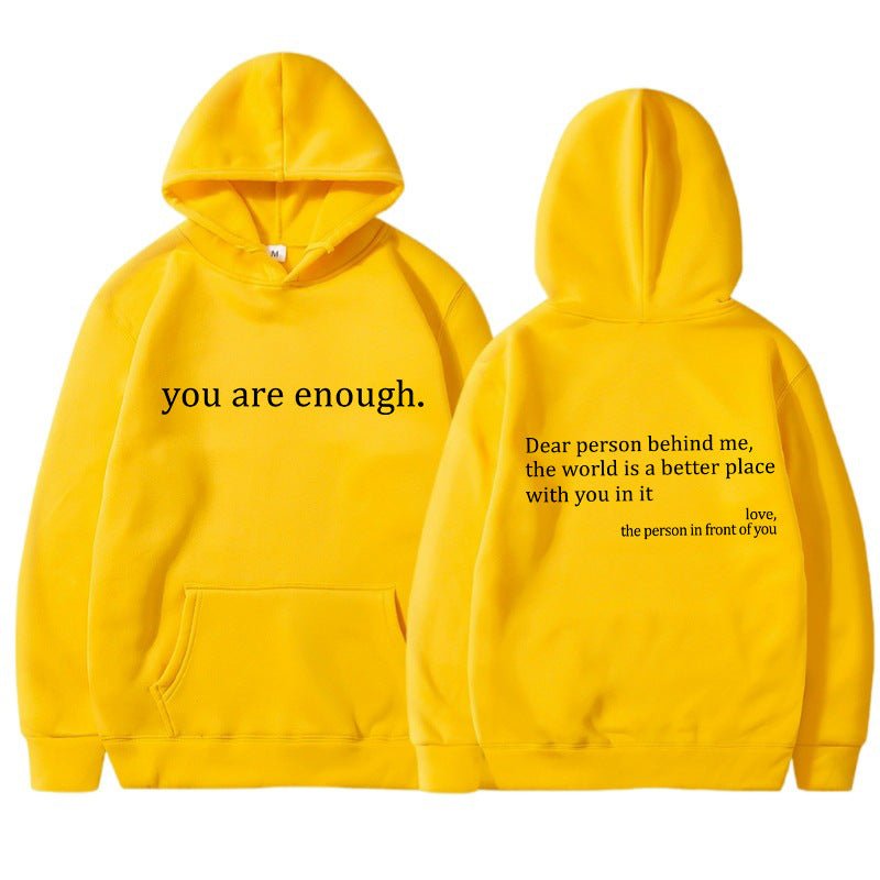 Übergroßer Hoodie - Unisex Warm bedruckter Text Pullover Hoodie-Gelb-S-Chaps Herrenmode