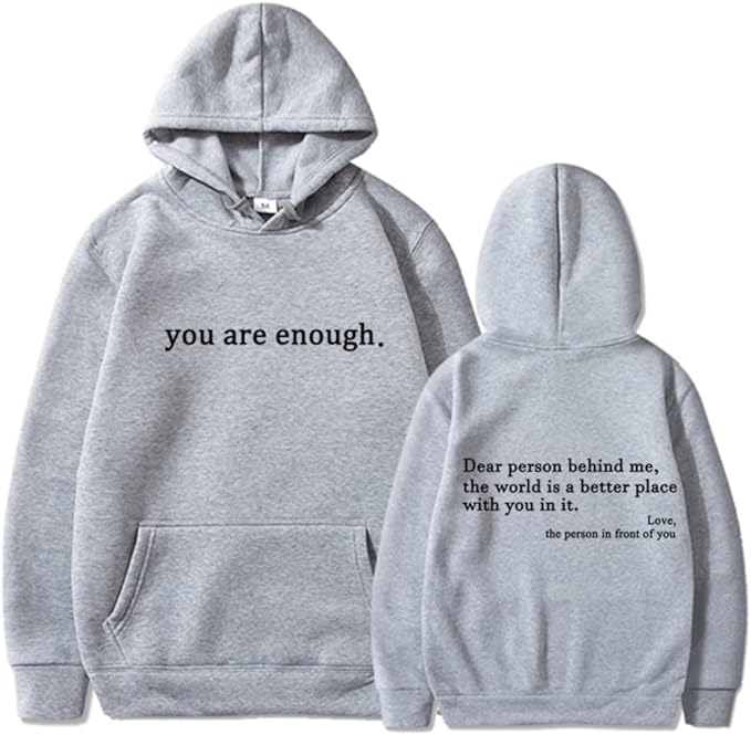 Übergroßer Hoodie - Unisex Warm bedruckter Text Pullover Hoodie-Grau-S-Chaps Herrenmode